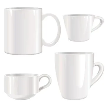 Cup set. Coffee break icon. Stylish tea mug collection Stock Illustration