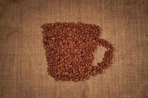 Cup shaped Coffee beans texture Stock Photos