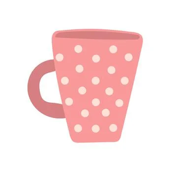Cup. Simple cartoon drawing of a vector cup. Close-up. Stock Illustration