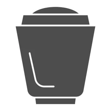 Cup solid icon. Tea or coffee dice-box for hot liquid. Plastic products design イラスト素材