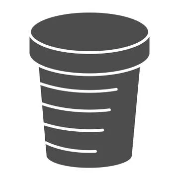 Cup solid icon. Tea or coffee teacup for hot liquid. Plastic products design Stock Illustration