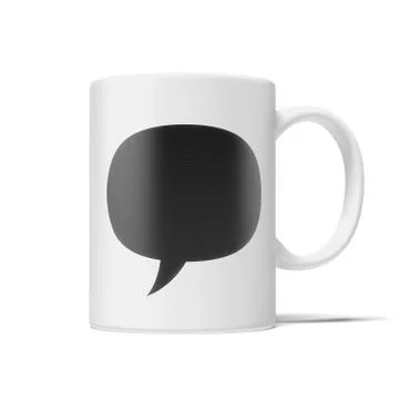 Cup with speech bubble 库存插图
