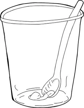 Cup with Spoon and Food Inside Stock Illustration
