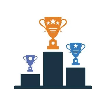 Cup, stage, win icon. Editable vector logo. Stock Illustration