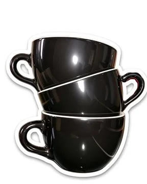 Cup stiker Illustrazione stock