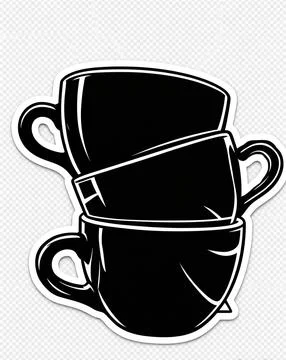Cup stiker Illustrazione stock