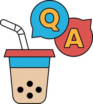 A cup with a straw and a question mark on it Stock Illustration