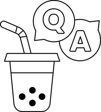 A cup with a straw and a question mark on it Stock Illustration
