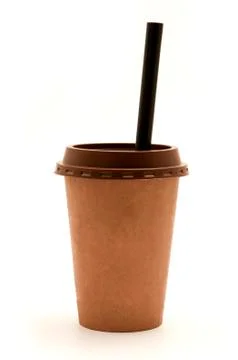 Cup with a straw Stock Photos