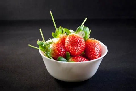 Cup of strawberries. Stock Photos