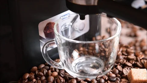 Cup of strong black coffee espresso Stock Footage 71670545