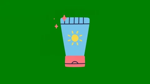 Cup sun top star blue green screen tube animated chromakey background Video stock 314067690