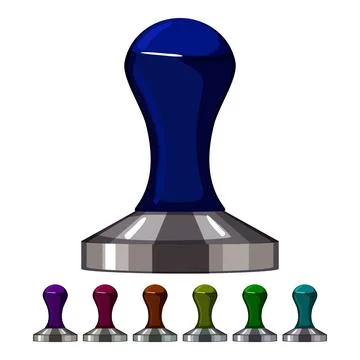 Cup tamper coffee cartoon vector graphic Stock Illustration