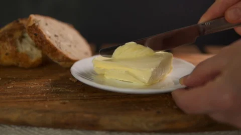 A cup of tea and bread with butter Stock-Footage 130116845