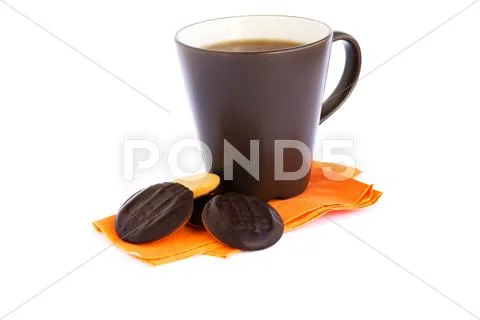 Cup of tea and cookies Stock Photos