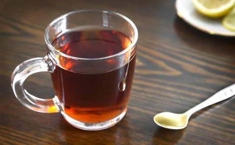 A Cup of tea and lemon on the table. Foto stock