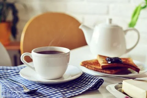 Cup of tea and teapot Foto stock