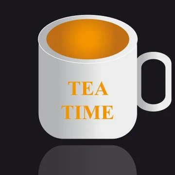 Cup of tea on black background Stock Illustration