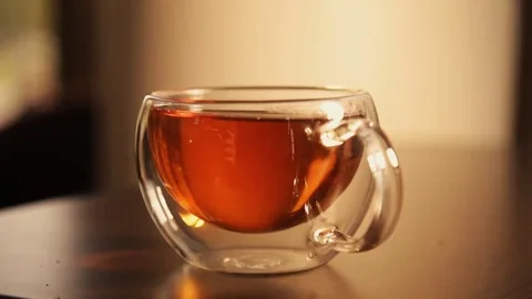 Cup of tea in a cafe drink Stock Footage 69192329