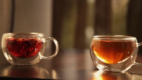 Cup of tea in a cafe drink Stock Footage 69192785