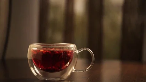 Cup of tea in a cafe drink Stock Footage 69192808