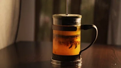 Cup of tea in a cafe drink Stock Footage 69192926