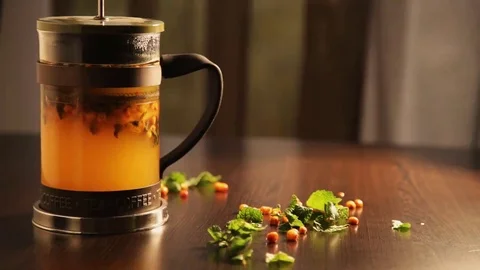 Cup of tea in a cafe drink Stock Footage 69193426