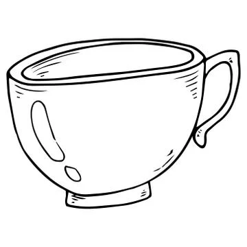 Cup of tea, coffee icon. Vector illustration of coffee, tea cup, mug. Hand dr Stock Illustration