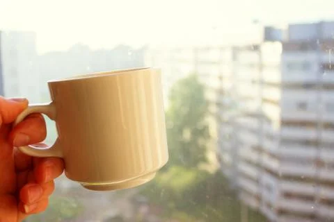 Cup of tea of coffee Stock Photos