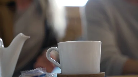 Cup of tea in a coffee shop Stock Footage 118901178
