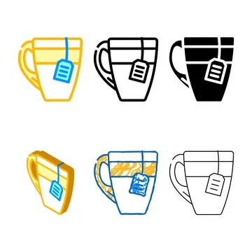 Cup tea color forms icon vector color Stock Illustration