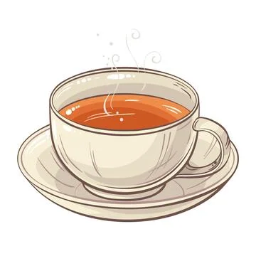 Cup of Tea Colored Vector Illustration Stock Illustration