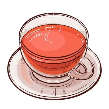 Cup of Tea Colored Vector Illustration Stock Illustration