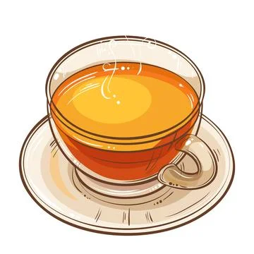 Cup of Tea Colored Vector Illustration Stock Illustration