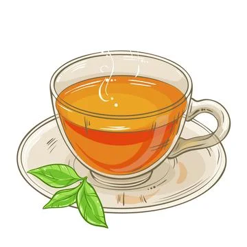 Cup of Tea Colored Vector Illustration Illustrazione stock