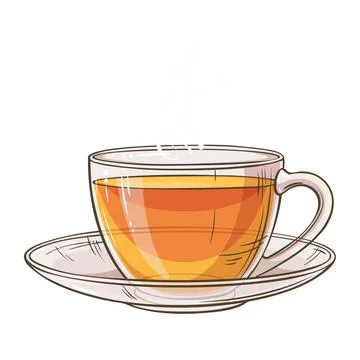 Cup of Tea Colored Vector Illustration Stock Illustration