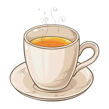 Cup of Tea Colored Vector Illustration Illustrazione stock
