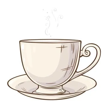 Cup of Tea Colored Vector Illustration Stock Illustration