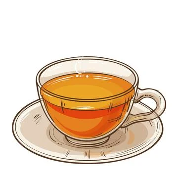 Cup of Tea Colored Vector Illustration Stock Illustration