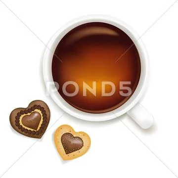 Cup of tea with cookies Stock Illustration