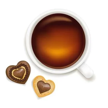 Cup of tea with cookies Stock Illustration