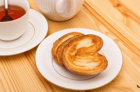 Cup of tea with cookies Stock Photos