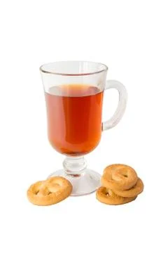 Cup of tea with cookies Stock Photos