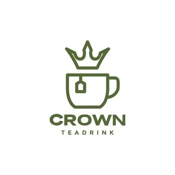 Cup tea with crown logo design, vector graphic symbol icon illustration cre.. Stock Illustration