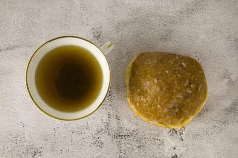 Cup of tea with donut. Stock Photos