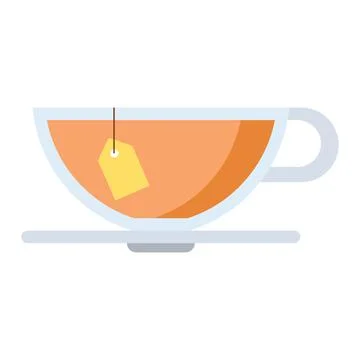 Cup of tea flat clipart vector illustration Stock Illustration