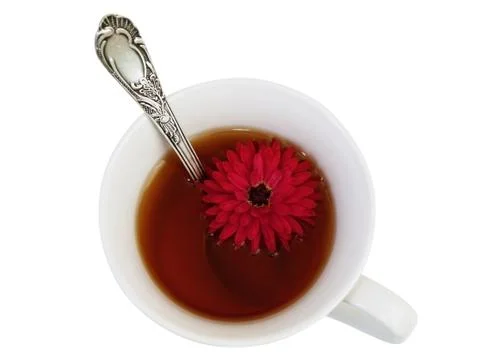 Cup of Tea with FLower Stock Photos