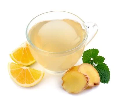 Cup tea with ginger and lemon Foto stock