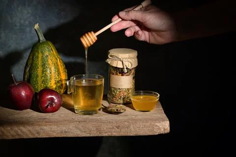 Cup Of  Tea With Honey Stock Photos