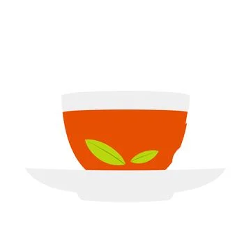 A cup of tea icon, flat style Stock Illustration